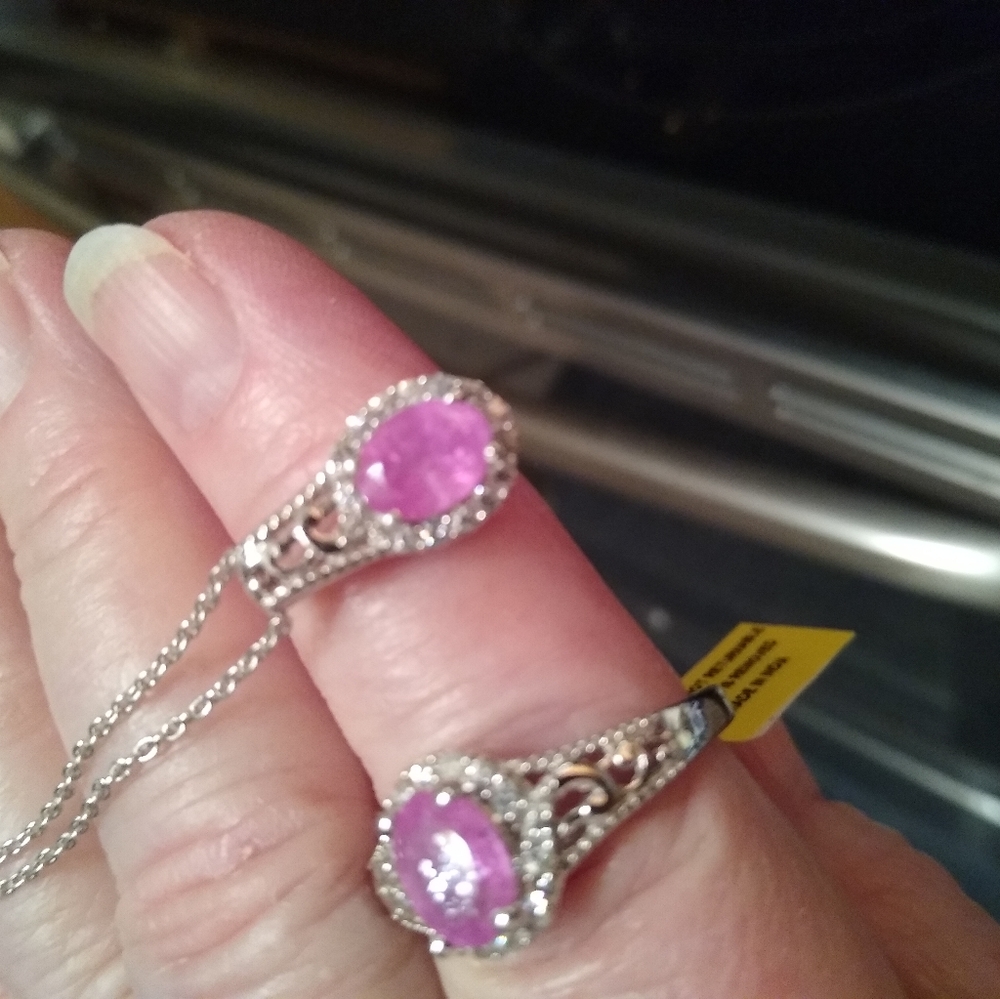 Hot Pink Sapphire sz 10 Ring